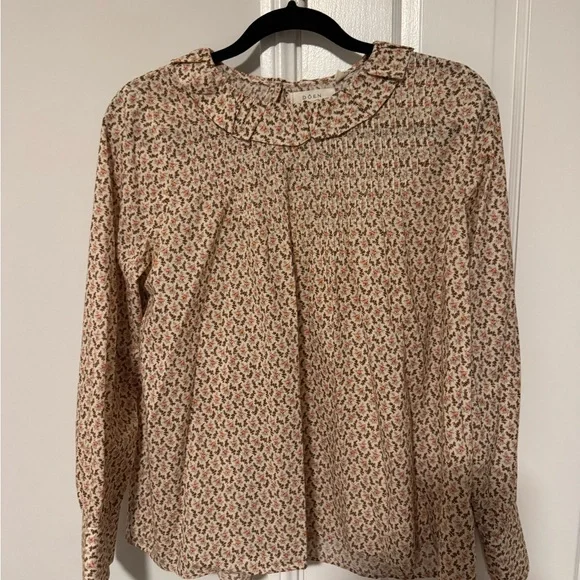Doen Beige Floral Women's Blouse - Picture 7 of 9